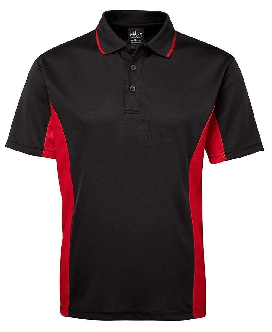JB'S Contrast Polo 7PP - Simply Scrubs Australia Black-Red-5XL